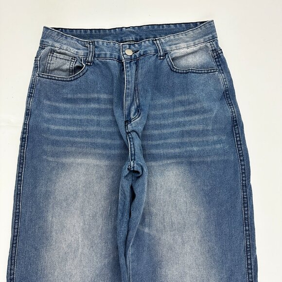 Unbranded Baggy Women's size XL Medium Wash Blue Denim Jeans - Picture 2 of 4